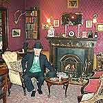 London - Sherlock Holmes Museum:  Dr. Watson im Arbeitszimmer